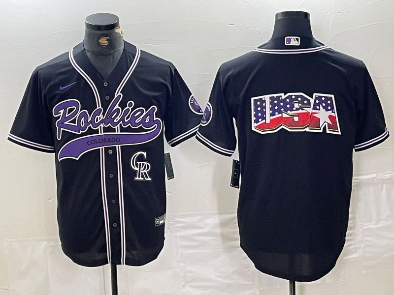 Men Colorado Rockies Blank Black Joint name Nike 2024 MLB Jersey style 4->->MLB Jersey